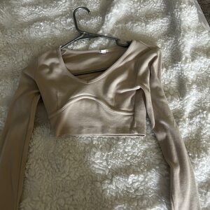 Garage Tan Gold Fitted Bustier Bodysuit